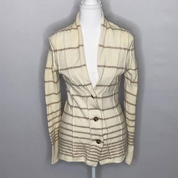 Banana Republic Luxury Cable Knit Striped Sweater Cardigan - Size XS - Picture 1 of 9